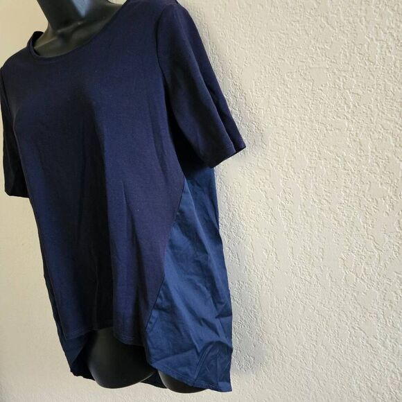 Chico's High Low Two Tone Blue T-shirt - Picture 4 of 6
